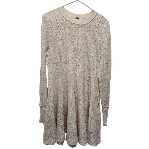 Free People Coffee in The Morning Tunic Cream Womens M Medium - Picture 1 of 6